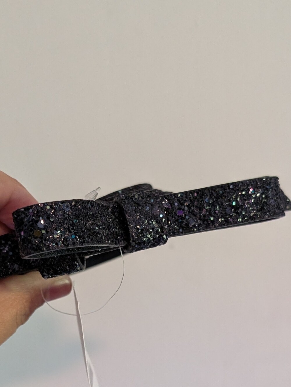J. Crew Glitter Black Bow Belt L/XL - Picture 2 of 4